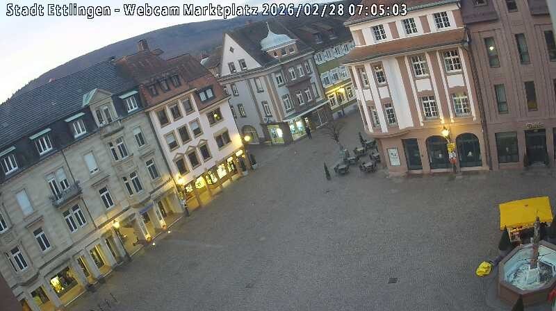 Archived image Webcam Market place in Ettlingen