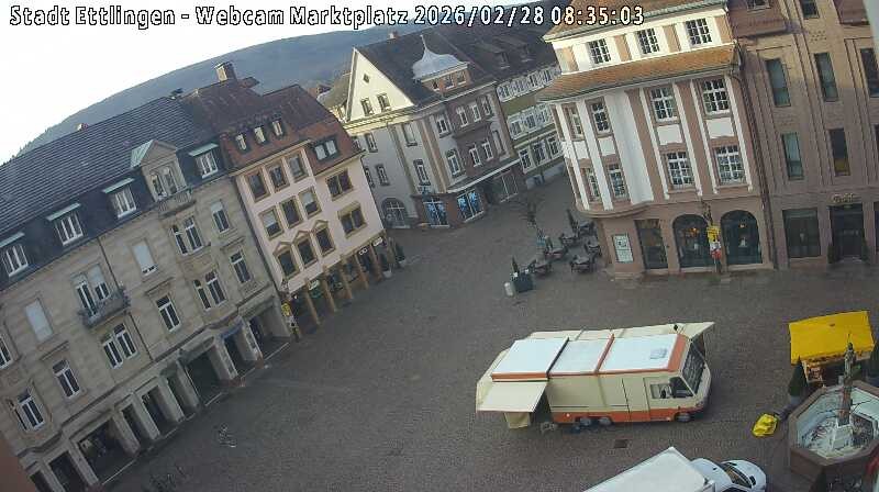 Archived image Webcam Market place in Ettlingen