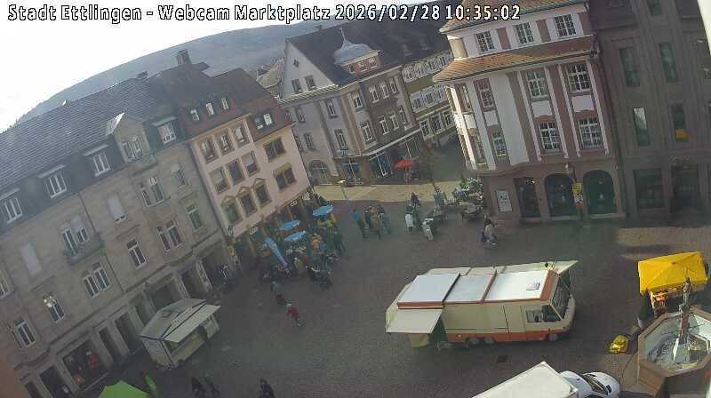 Archived image Webcam Market place in Ettlingen