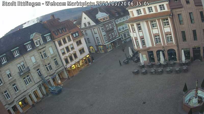Archiv Foto Webcam Blick auf den Marktplatz Ettlingen