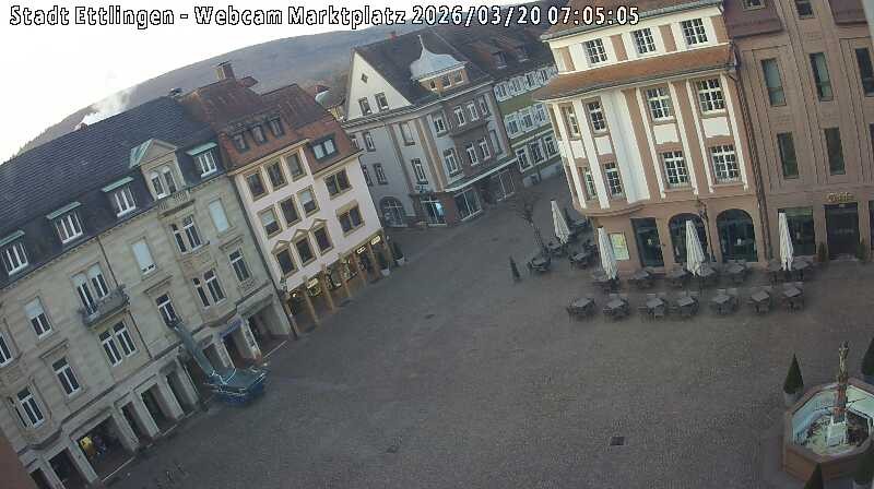 Archiv Foto Webcam Blick auf den Marktplatz Ettlingen