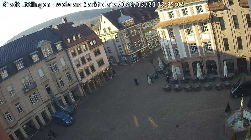 Archiv Foto Webcam Blick auf den Marktplatz Ettlingen