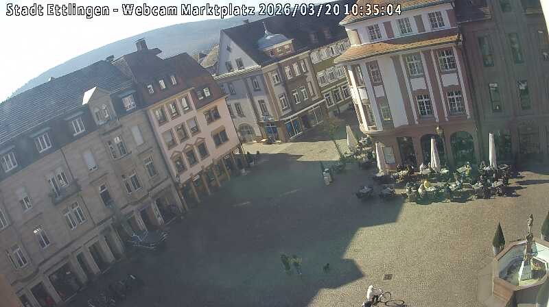 Archiv Foto Webcam Blick auf den Marktplatz Ettlingen