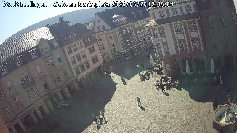 Archiv Foto Webcam Blick auf den Marktplatz Ettlingen
