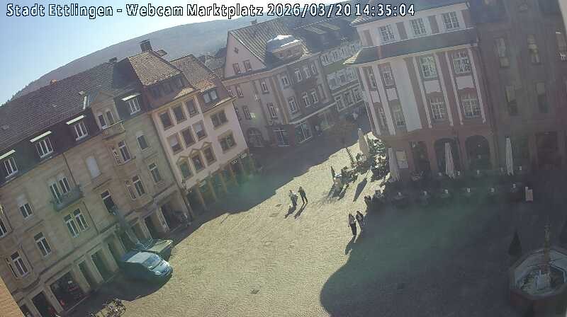 Archiv Foto Webcam Blick auf den Marktplatz Ettlingen