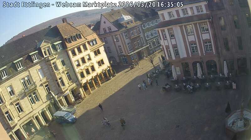 Archiv Foto Webcam Blick auf den Marktplatz Ettlingen