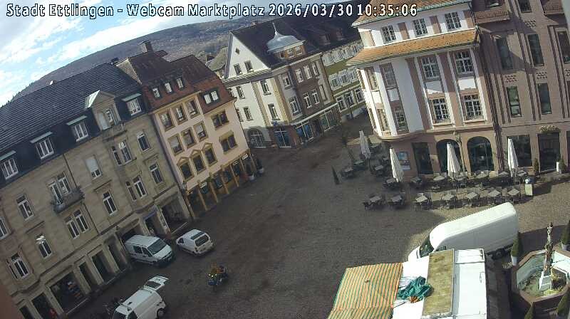 Archiv Foto Webcam Blick auf den Marktplatz Ettlingen