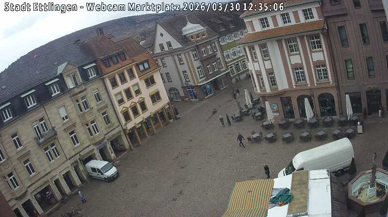 Archiv Foto Webcam Blick auf den Marktplatz Ettlingen