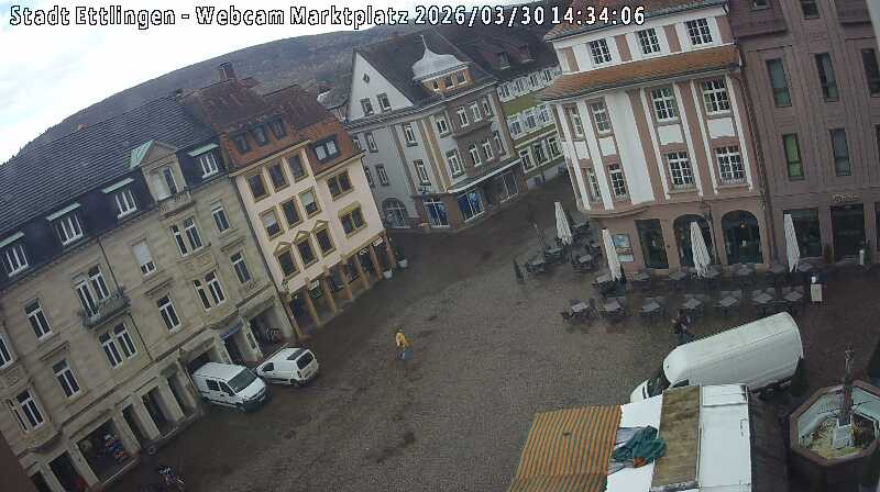 Archiv Foto Webcam Blick auf den Marktplatz Ettlingen