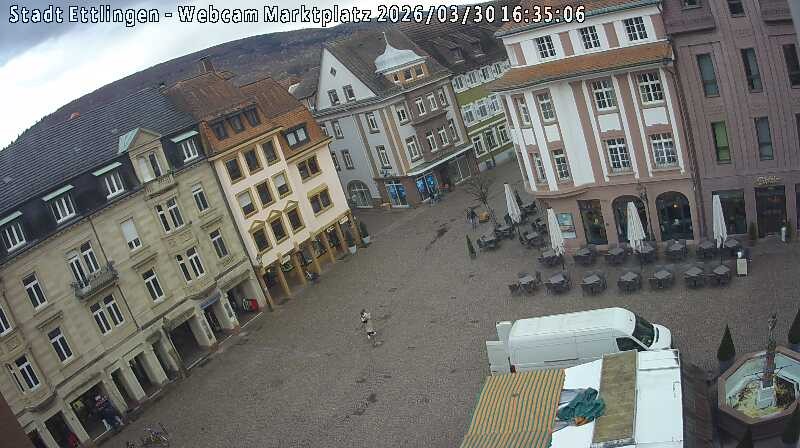Archived image Webcam Market place in Ettlingen