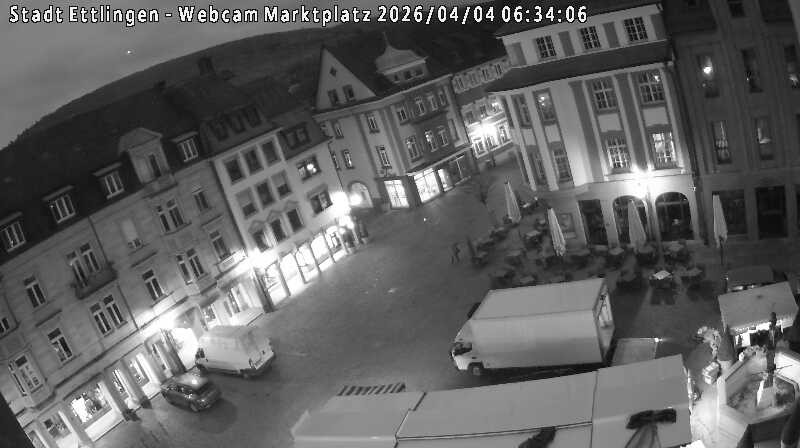 Archiv Foto Webcam Blick auf den Marktplatz Ettlingen