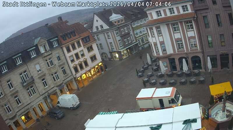 Archiv Foto Webcam Blick auf den Marktplatz Ettlingen