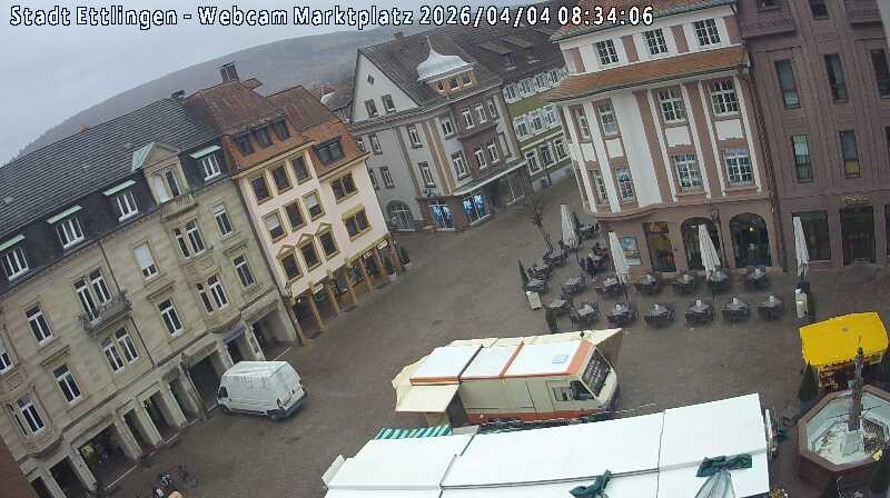 Archiv Foto Webcam Blick auf den Marktplatz Ettlingen