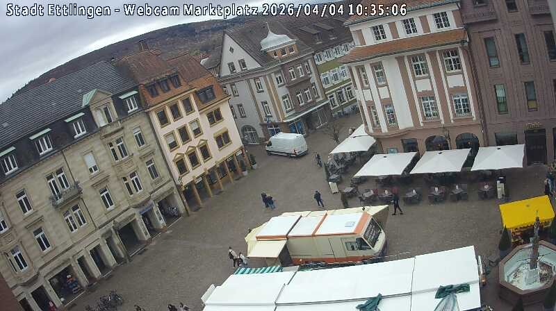 Archived image Webcam Market place in Ettlingen