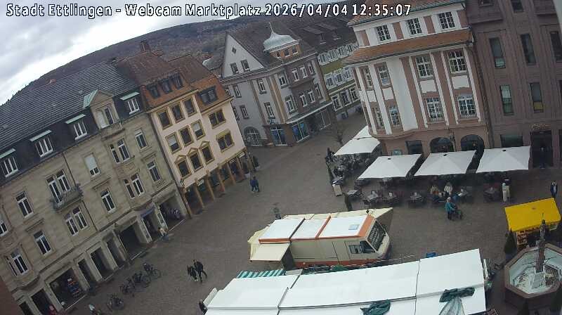 Archived image Webcam Market place in Ettlingen