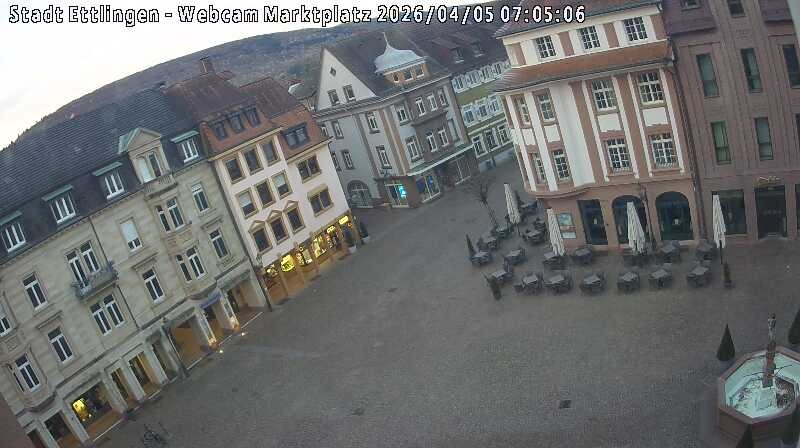 Archived image Webcam Market place in Ettlingen