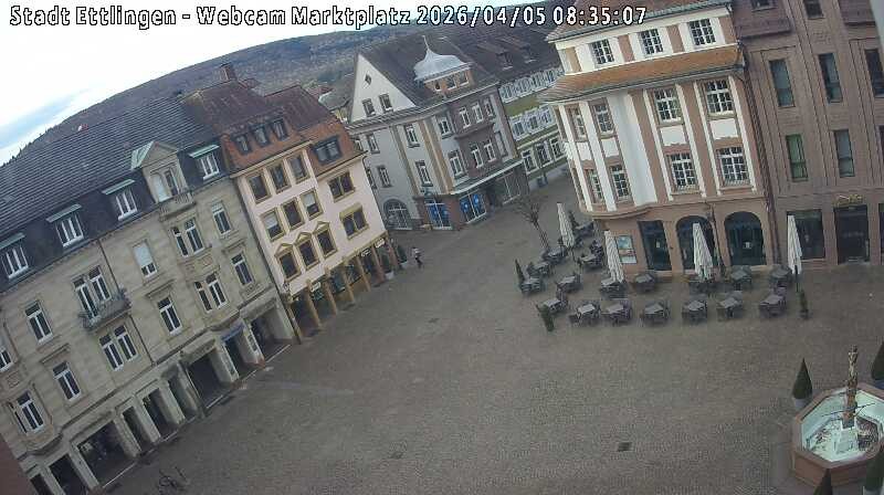 Archived image Webcam Market place in Ettlingen
