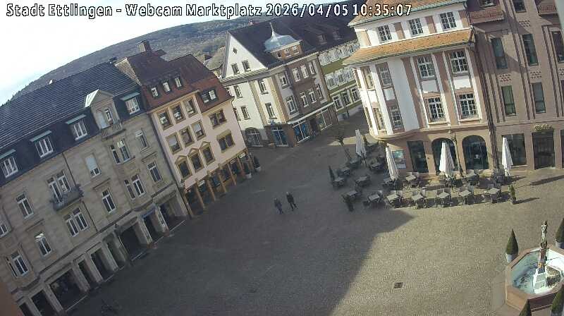 Archived image Webcam Market place in Ettlingen