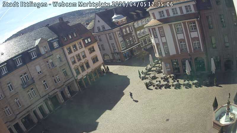 Archived image Webcam Market place in Ettlingen