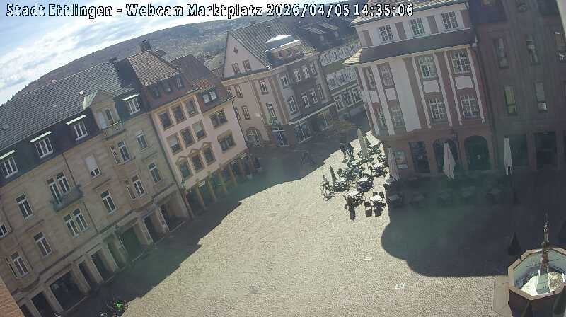 Archived image Webcam Market place in Ettlingen