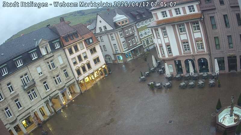 Archived image Webcam Market place in Ettlingen