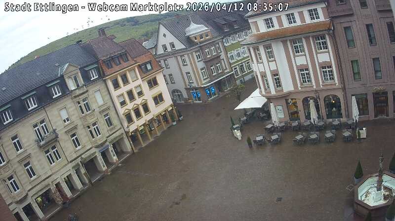 Archived image Webcam Market place in Ettlingen