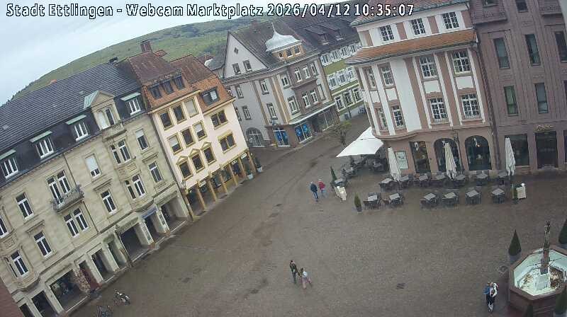 Archived image Webcam Market place in Ettlingen