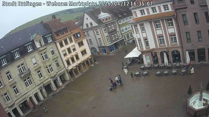 Archived image Webcam Market place in Ettlingen