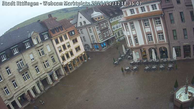 Archived image Webcam Market place in Ettlingen