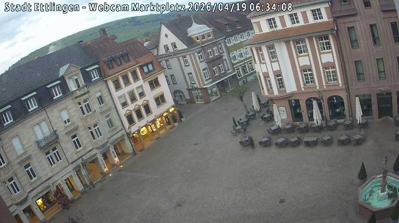 Archiv Foto Webcam Blick auf den Marktplatz Ettlingen