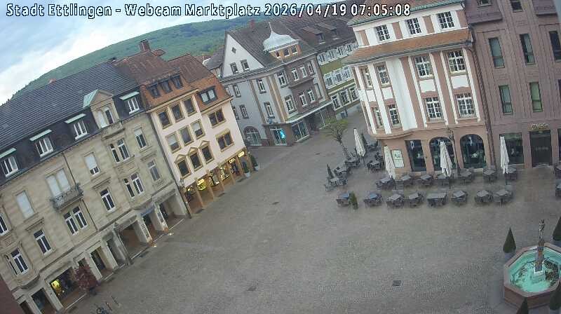 Archiv Foto Webcam Blick auf den Marktplatz Ettlingen