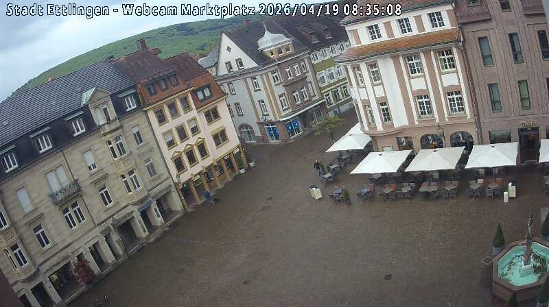 Archiv Foto Webcam Blick auf den Marktplatz Ettlingen