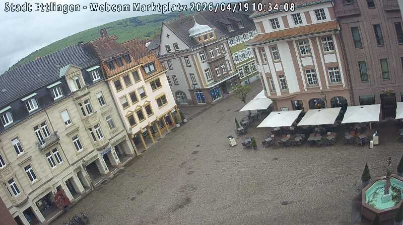 Archiv Foto Webcam Blick auf den Marktplatz Ettlingen