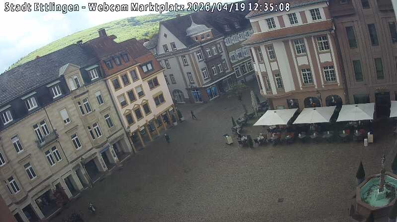 Archiv Foto Webcam Blick auf den Marktplatz Ettlingen