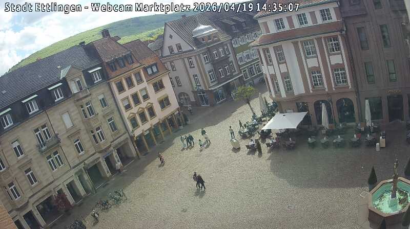 Archiv Foto Webcam Blick auf den Marktplatz Ettlingen
