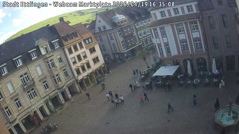 Archiv Foto Webcam Blick auf den Marktplatz Ettlingen