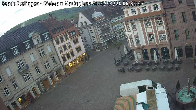 Archiv Foto Webcam Blick auf den Marktplatz Ettlingen