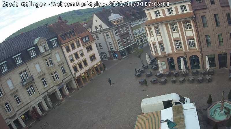 Archived image Webcam Market place in Ettlingen