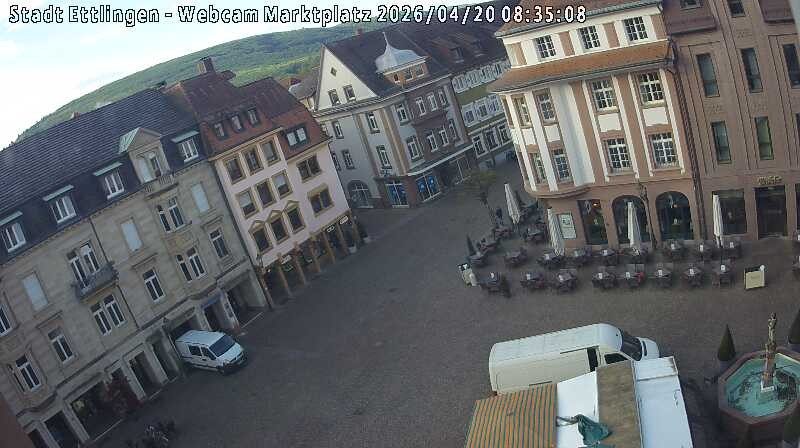 Archived image Webcam Market place in Ettlingen