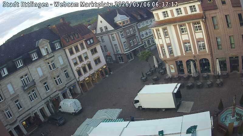 Archiv Foto Webcam Blick auf den Marktplatz Ettlingen