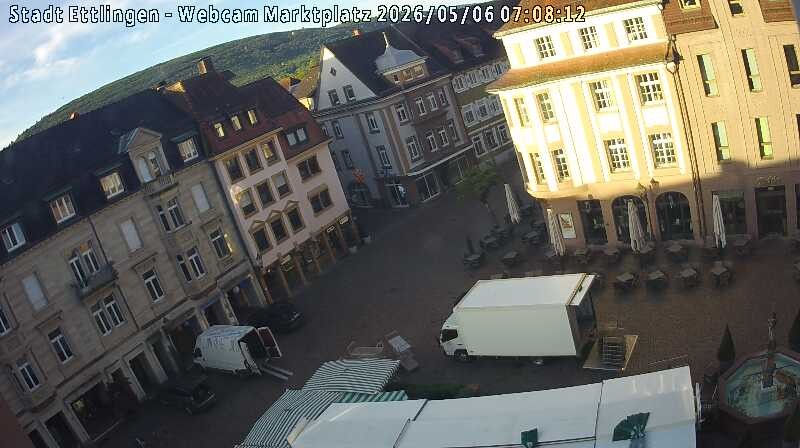 Archiv Foto Webcam Blick auf den Marktplatz Ettlingen