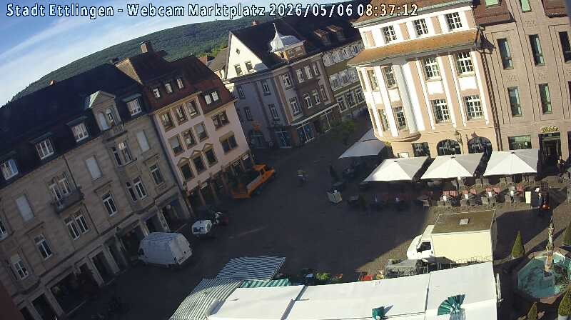 Archiv Foto Webcam Blick auf den Marktplatz Ettlingen