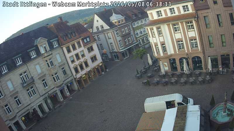 Archiv Foto Webcam Blick auf den Marktplatz Ettlingen