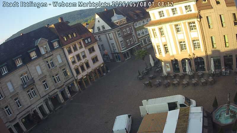 Archiv Foto Webcam Blick auf den Marktplatz Ettlingen