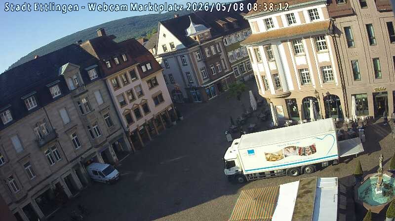Archiv Foto Webcam Blick auf den Marktplatz Ettlingen