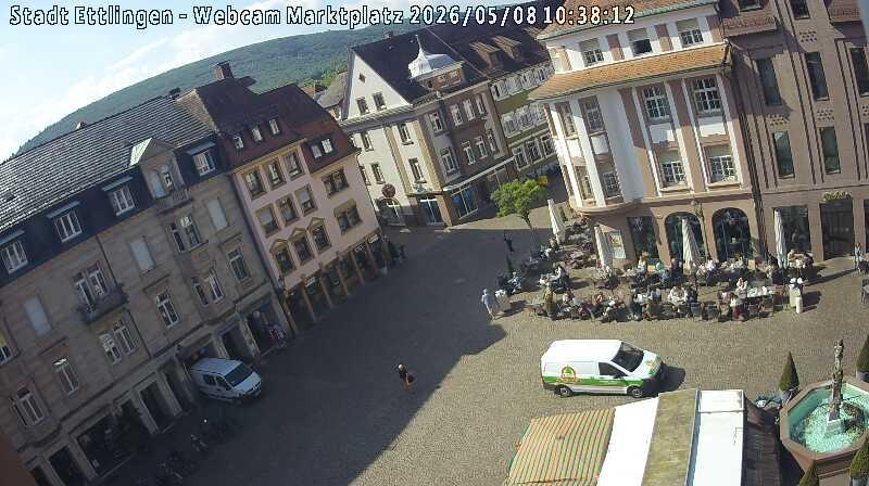 Archiv Foto Webcam Blick auf den Marktplatz Ettlingen