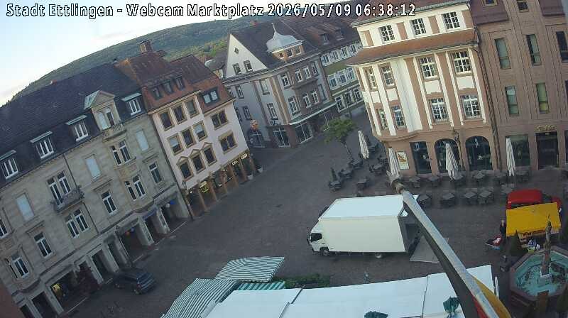 Archiv Foto Webcam Blick auf den Marktplatz Ettlingen