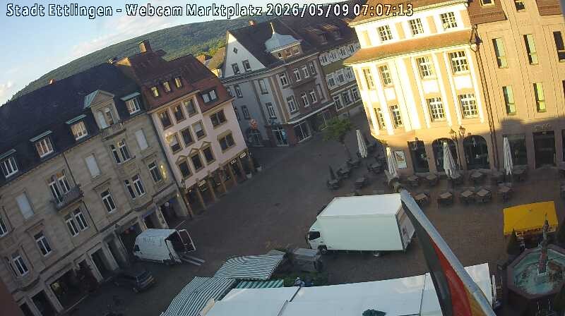Archiv Foto Webcam Blick auf den Marktplatz Ettlingen