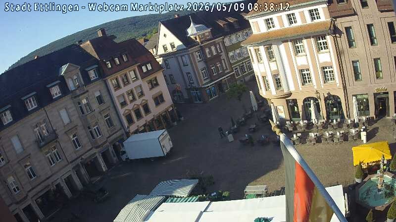 Archiv Foto Webcam Blick auf den Marktplatz Ettlingen