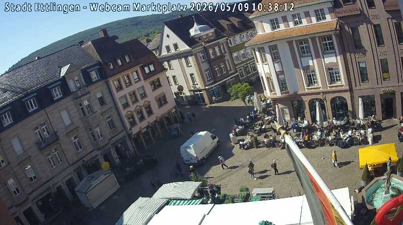 Archiv Foto Webcam Blick auf den Marktplatz Ettlingen